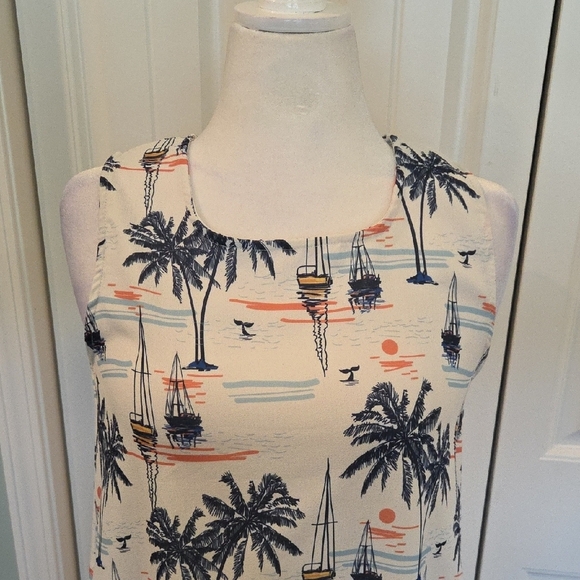Fairhope Tropical Paradise Sleeveless Midi Dress With Pockets Women's Size M - Picture 5 of 14